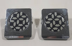 Black and White Life Saver Style Heavy Metal Fridge Magnet Clips Set of 2