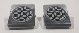 Black and White Life Saver Style Heavy Metal Fridge Magnet Clips Set of 2