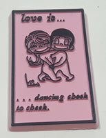 Vintage 1970 United Features Syndicate Kim Casali "Love is ..." "... dancing cheek to cheek." Pink Rubber Fridge Magnet