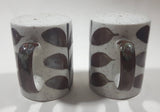 Brown Leaves Speckled 4" Tall Stoneware Salt and Pepper Shaker Set with Handles