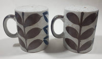 Brown Leaves Speckled 4" Tall Stoneware Salt and Pepper Shaker Set with Handles