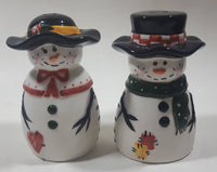 Male and Female Snowmen Snowman 4 1/2" Tall Ceramic Salt and Pepper Shaker Set