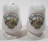 Vintage California Basket of Fruit and Vegetables Themed 3 1/8" Tall Salt and Pepper Shaker Set Made in Korea