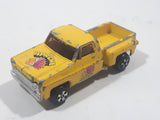 Vintage Chevy Stepside Truck "Apache" Yellow Die Cast Toy Car Vehicle Made in Hong Kong