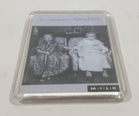 2004 M.I.L.K Elderly Women Sitting Together "Life is nothing without friendship." Cicero 2 7/8" x 3 5/8" Fridge Magnet