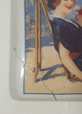 1989 Drink Coca Cola Delicious and Refreshing Woman on Beach 1 3/4" x 3 1/4" Ceramic Fridge Magnet Repaired