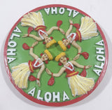 Aloha Hula Girl 3D Resin 3" Diameter Fridge Magnet