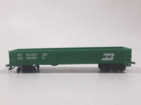 Bachmann HO Scale Burlington Northern Open Gondola Car Green Metal Train Car Vehicle Missing Two Sets of Wheels