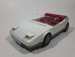 Vintage 1987 Geobra Playmobil 3758 GSL White Plastic Toy Sports Car Vehicle with Flip Up Head Lights and Opening Trunk Engine Bay