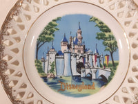 Vintage Walt Disney Productions Disneyland 6 1/4" Perforated Porcelain Wall Plate