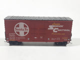 Athearn Santa Fe ATSF 14021 Box Car Super Shock Control A smoother ride Red Brown Plastic Model Train Car Vehicle In Box