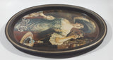 Vintage 1970s Pepsi Cola "Lady Gibson" Oval Brown Border Beverage Metal Serving Tray