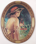 Vintage 1976 Reproduction of 1916 Coca Cola World War 1 Girl Advertisement 10 1/2" x 12 3/4" Oval Shaped Tin Metal Beverage Serving Tray