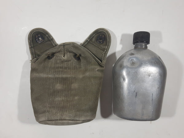 Vintage Late 1940s to Early 1950s US ARMY Aluminum Military Canteen and Cover