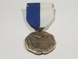 Antique Dieges & Clust New York Adirondack Camp Bronze Eagle Award Medal with Blue White Team Ribbons