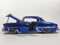 Jada Big Time Kustoms 1953 Chevrolet Bel Air Metallic Blue 1/24 Scale Die Cast Toy Car Vehicle with Opening Doors and Hood