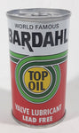 Vintage World Famous Bardahl Top Oil Valve Lubricant Lead Free 6 Fl Oz. 170mL 3 7/8" Tall Metal Oil Can FULL