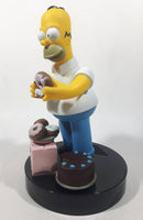 1998 Wesco The Simpsons Homer Simpson With Chocolate Cake and Donuts 9 1/2" Tall Talking Alarm Clock