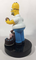 1998 Wesco The Simpsons Homer Simpson With Chocolate Cake and Donuts 9 1/2" Tall Talking Alarm Clock