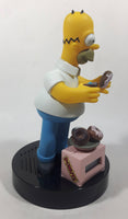 1998 Wesco The Simpsons Homer Simpson With Chocolate Cake and Donuts 9 1/2" Tall Talking Alarm Clock