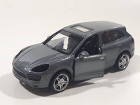 MSZ Porsche Caynne S Dark Grey 1:43 Scale Pull Back Die Cast Toy Car Vehicle with Opening Doors Missing Parts