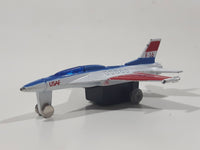 USAF F-16 Fighter Jet Red White Blue Pullback Motorized Friction Die Cast Toy Car Vehicle