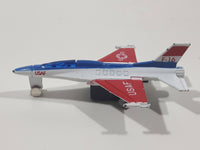 USAF F-16 Fighter Jet Red White Blue Pullback Motorized Friction Die Cast Toy Car Vehicle