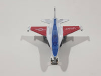 USAF F-16 Fighter Jet Red White Blue Pullback Motorized Friction Die Cast Toy Car Vehicle