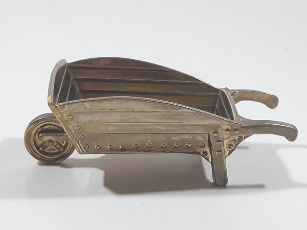 Vintage Miniature Dollhouse Sized 3 3/8" Long Brass Wheelbarrow 756157 Made in England