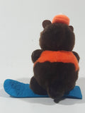 Vintage A&W Root Beer Bear Snowboarding 4" Tall Plush Stuffed Character Hanging Christmas Tree Ornament