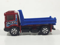 2012 Matchbox City Works Pit King Dump Truck Red and Blue Die Cast Toy Car Vehicle