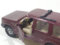 Maisto Ford Explorer Burgundy 1/42 Scale Pullback Motorized Friction Die Cast Toy Car Vehicle with Opening Doors Wheel Damage