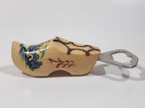 Vintage Holland Dutch Windmill Scene Wood Clog Shoe Metal Bottle Opener