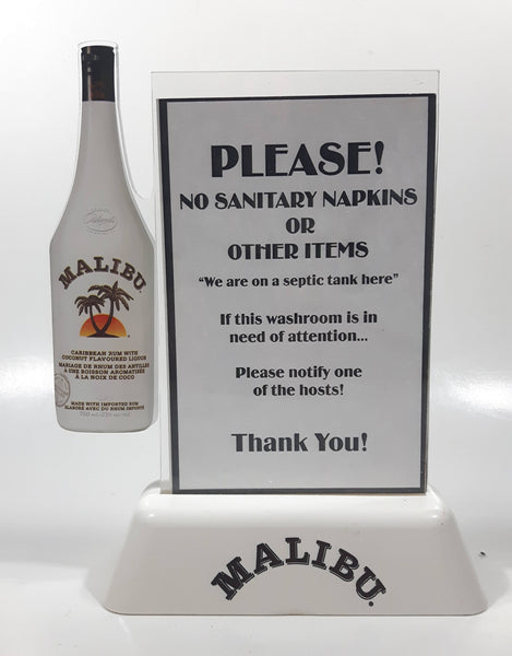 Malibu Caribbean Rum with Coconut Flavoured Liqour Plastic Table Top Advertising Sign