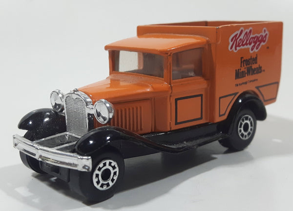 1998 Matchbox Model A Ford Kellogg's Frosted Mini Wheats Cereal Orange Die Cast Toy Classic Antique Car Delivery Vehicle Missing Roof