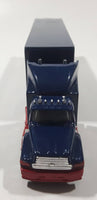 2000 Racing Champions Ford Quality Care Racing Motorcraft Semi Tractor Truck and Trailer NASCAR #15 Lake Speed Dark Blue Die Cast Toy Car Vehicle