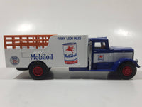 1991 Hartoy AHL American Highway Legends Mobil Oil Mobil Gas Peterbilt 260 Panel Stake Truck Blue and White Die Cast Toy Car Vehicle 5" Long