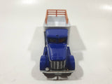 1991 Hartoy AHL American Highway Legends Mobil Oil Mobil Gas Peterbilt 260 Panel Stake Truck Blue and White Die Cast Toy Car Vehicle 5" Long