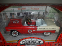 1997 Gearbox Pedal Car Company Limited Edition Series 12 Texaco 1955 Chevy Bel Air Chain Driven Pedal Car Red and White 1:43 Scale Die Cast Toy Car Vehicle New in Box