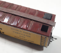 Vintage HO Scale Fruit Growers Express F.D.E.X. 9254 Reefer Box Car Yellow Wood and Metal Train Car Vehicle Missing One Set of Wheels