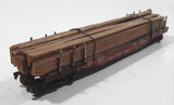 HO Scale C.&N. W.RY 4259 Flat Deck Car Brown Toy Train Car Vehicle with Wood Load