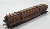 HO Scale C.&N. W.RY 4259 Flat Deck Car Brown Toy Train Car Vehicle with Wood Load