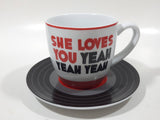 1991 Bluw She Loves You Yeah Yeah Yeah John Lennon, Paul McCartney Ceramic Tea Cup and Saucer Plate