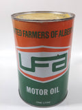 Vintage UFA United Farms of Alberta Extra H.D. SAE 30 Motor Oil 5 7/8" Tall One Litre Metal Oil Can EMPTY