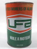 Vintage UFA United Farms of Alberta Extra H.D. SAE 30 Motor Oil 5 7/8" Tall One Litre Metal Oil Can EMPTY