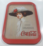 Vintage 1971 Coca-Cola "Drink" "Delicious" Hamilton King 1909 Pinup Girl Red Metal Beverage Serving Tray Coke Cola Soda Pop Collectible