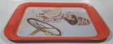 Vintage 1972 Coca-Cola Girl in Duster 1909 Pinup Girl Red Metal Beverage Serving Tray Coke Cola Soda Pop Collectible