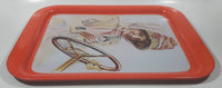 Vintage 1972 Coca-Cola Girl in Duster 1909 Pinup Girl Red Metal Beverage Serving Tray Coke Cola Soda Pop Collectible