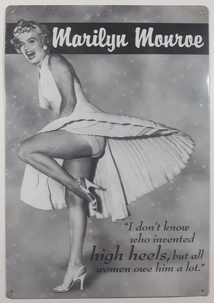 Marilyn Monroe "I don't know who invented high heels, but all women owe him a lot." 11 1/2" x 16 3/4" Tin Metal Sign New Still Sealed