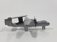 Unknown Brand 6004 E-2 Hawkeye Twin Turbo Prop Airplane US Navy Silver Die Cast Toy Aircraft Missing Wheels